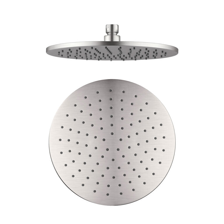 Nero 250mm Round Shower Head Brushed Nickel (NRROA1001BN)