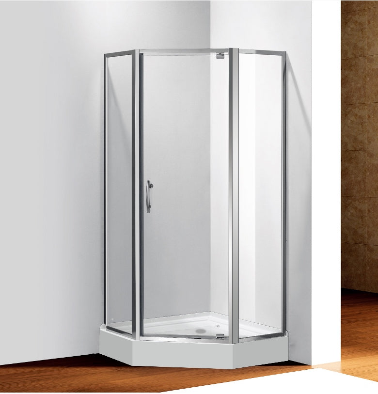 Nora Gracia Range Diamond Shape Shower Glass Pivot Door 1000*1000*1900mm (SG-GR-PD-10D1900)