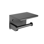 Nora Toilet Roll Holder Electro-plated Brushed Gunmetal with Shelf, 304 Stainless Steel (SRTPC01BGM)