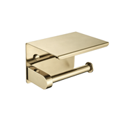 Nora Milano Toilet Roll Holder Electro-plated Brushed Gold with Shelf, 304 Stainless Steel (SRTPC01FG)