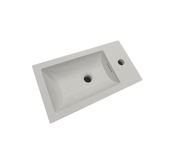 Nora Bianca Solid Surface Vanity Top with Overflow Matt White White 460mm (SS-MW460)