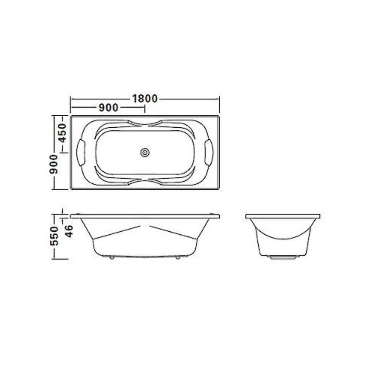 Englefield Sapphire Rectangular Bath 2 person (45812A-0)