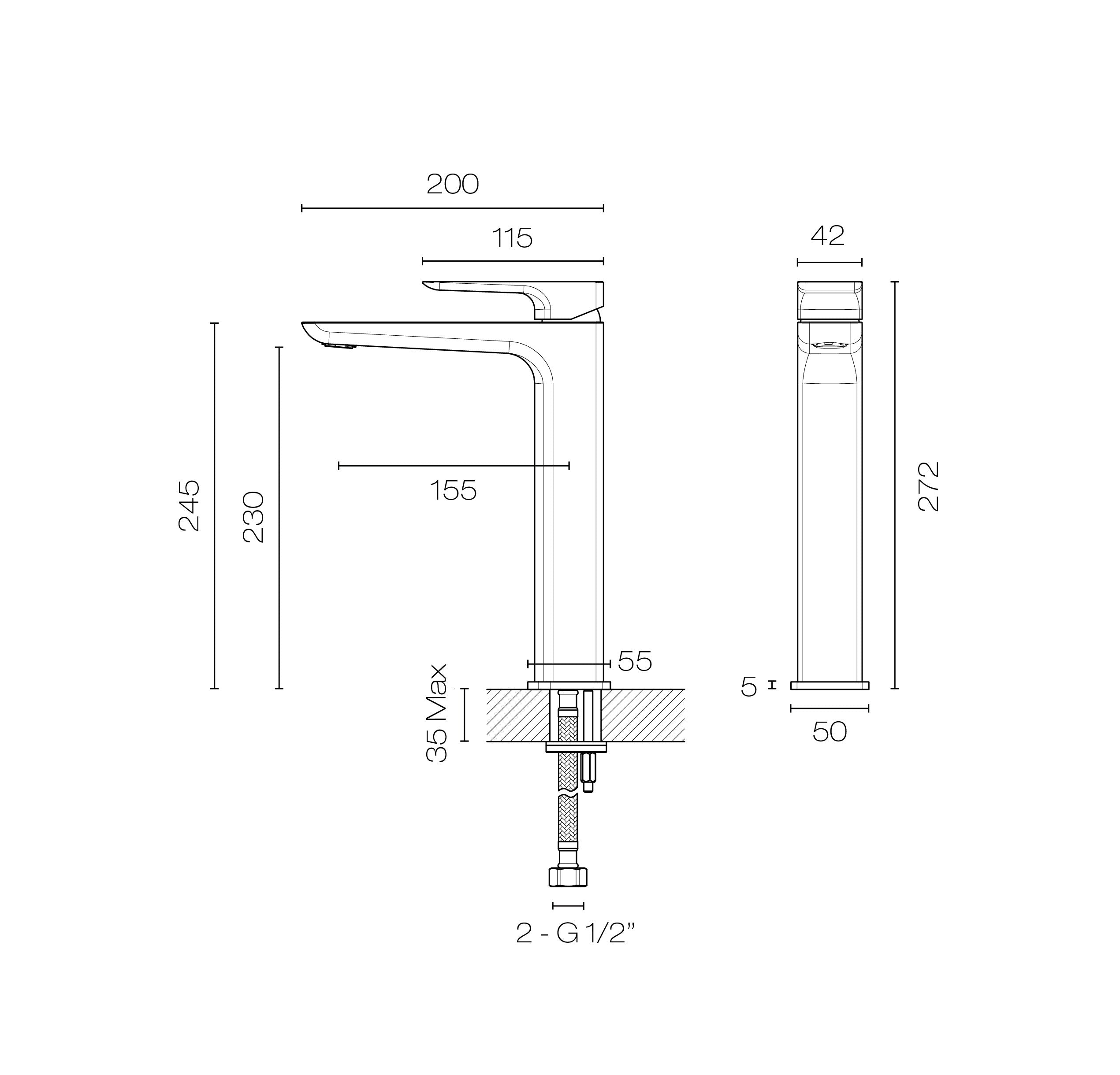 Plumbline Como Vessel Basin Mixer