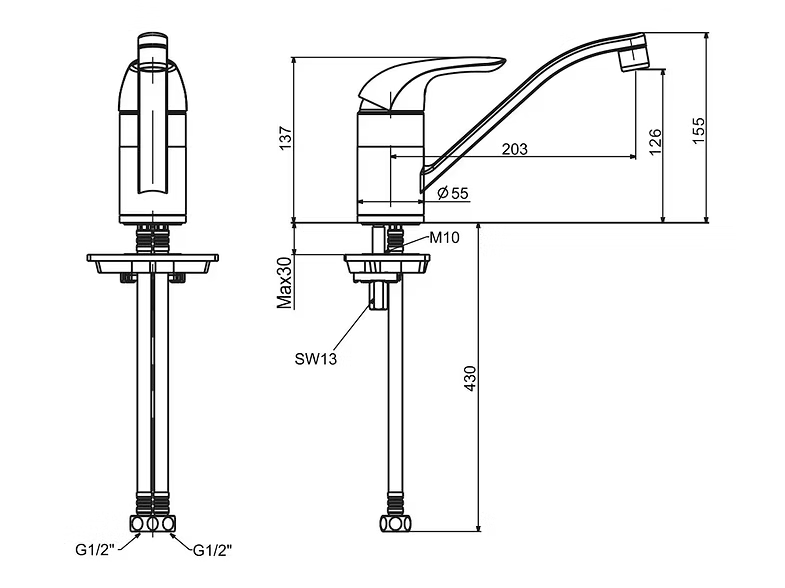 American Standard Studio Tubular Sink Mixer Chrome (AS5638-593500ZR)