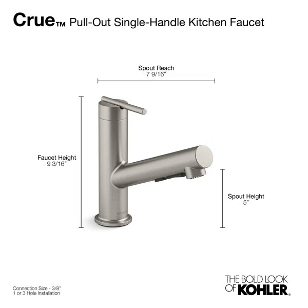 Kohler Crue Pull-Out Kitchen Mixer