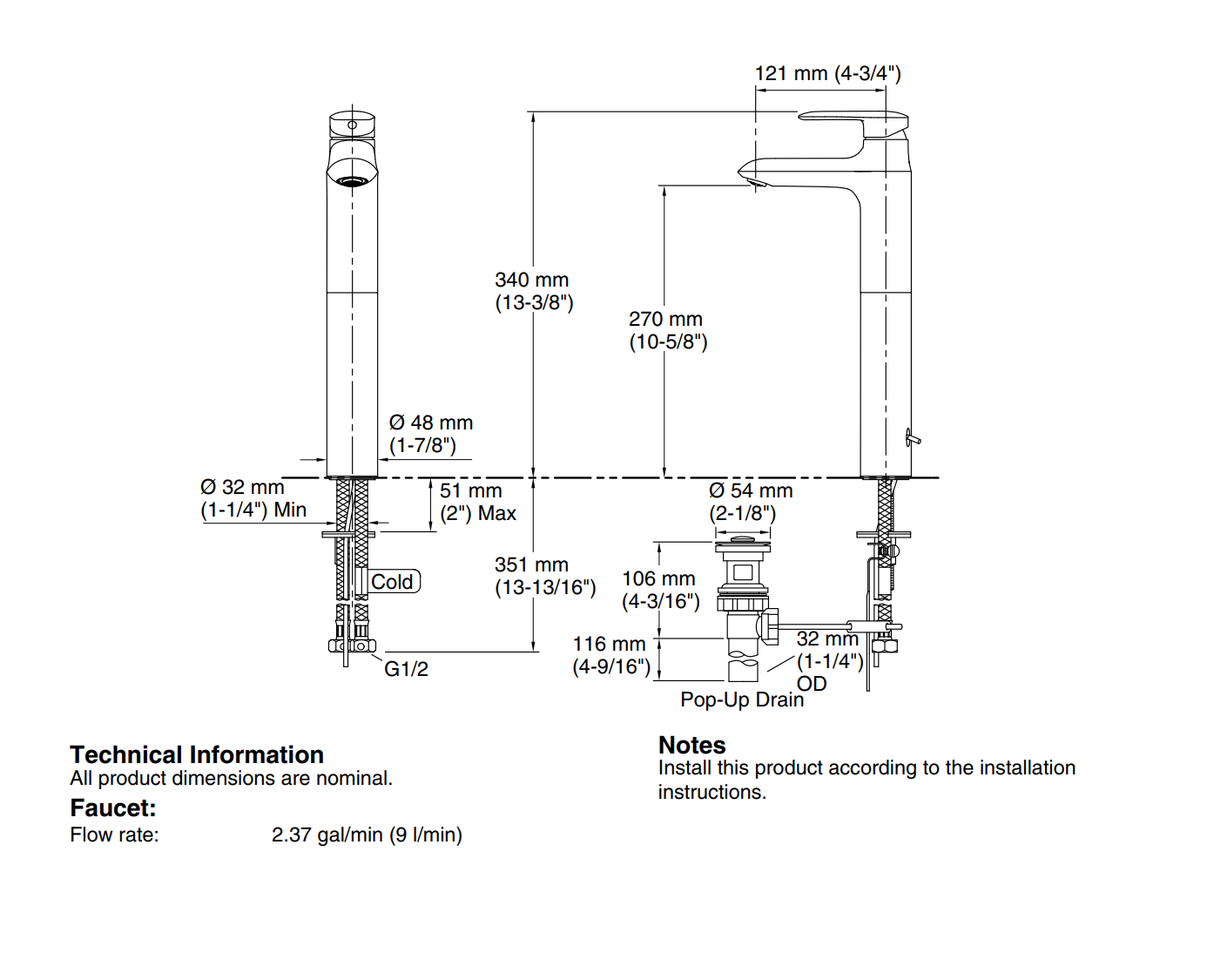 Kohler Singulier Tall Basin Mixer (10861A-4ND-CP)