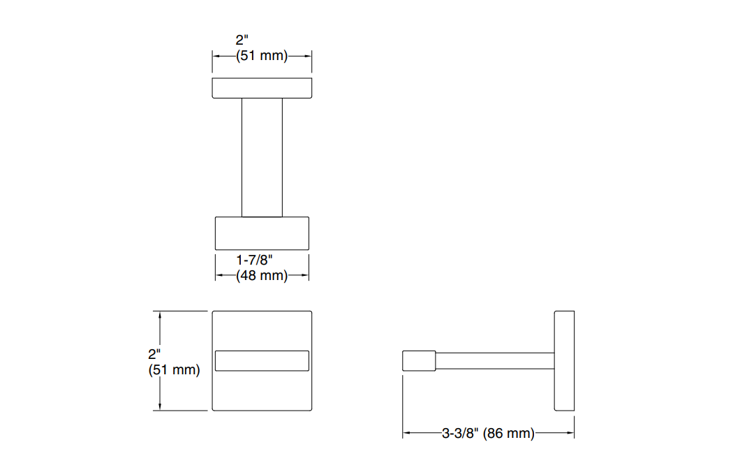 Kohler Square Robe Hook (23290-2MB)