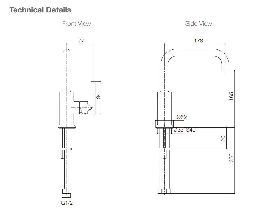 Kohler Purist Kitchen Mixer Rose Gold (14597A-4-RGD)